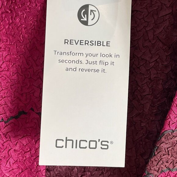 NEW $169 Chicos Travelers Womens Medium Reversible Crushed Jacket Deep Chianti - Picture 4 of 16